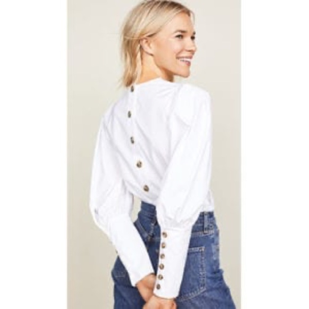 Veronica Beard Clarke Puff Sleeve Top